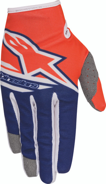 Alpinestars Radar Flight Gloves Orange/Blue/White Xs 3541818-473-Xs