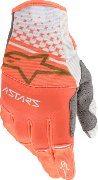 Alpinestars Techstar Gloves White/Orange/Gold Lg 3561020-2459-L