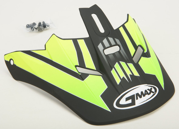 Gmax Visor W/Screws Race Gm-46.2 Black/Hi-Vis Green Xs-Sm G046238