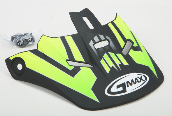 Gmax Visor W/Screws Race Gm-46.2Y Black/Hi-Vis Green Ys-Yl G046125