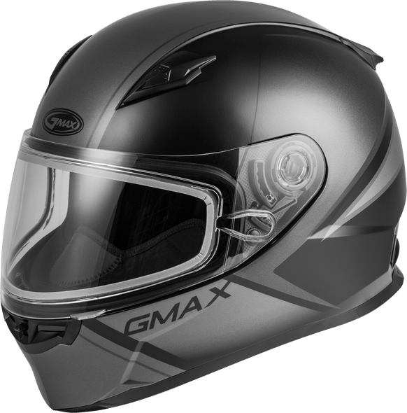 Gmax Ff-49S Full-Face Hail Snow Helmet Matte Black/Grey Lg G2495506