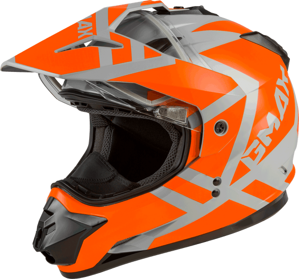 Gmax Gm-11S Dual-Sport Trapper Snow Helmet Grey/Orange Md G2113585