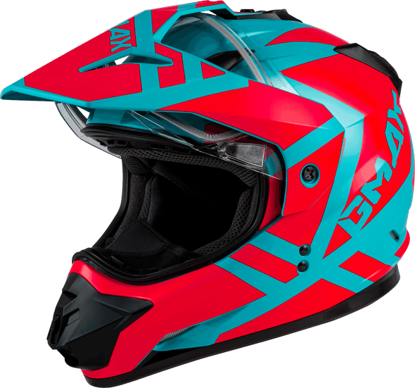 Gmax Gm-11S Dual-Sport Trapper Snow Helmet Matte Teal/Orange Lg G2113266