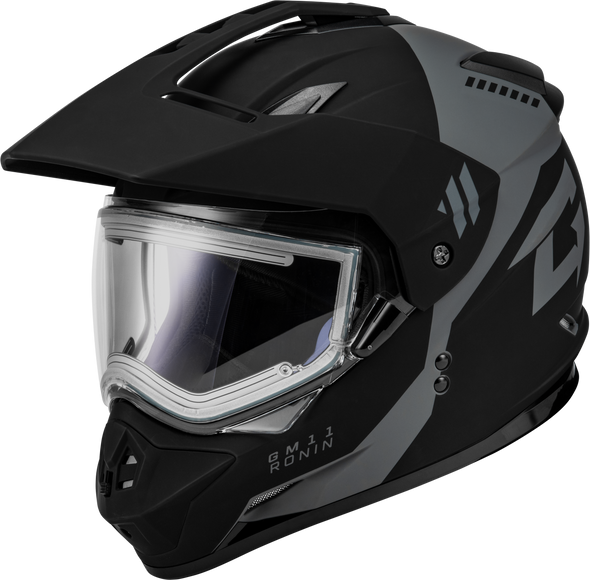 Gmax Gm-11S Ronin Snow Helmet W/ Elec Shld Matte Blk/Silver Sm A4115814