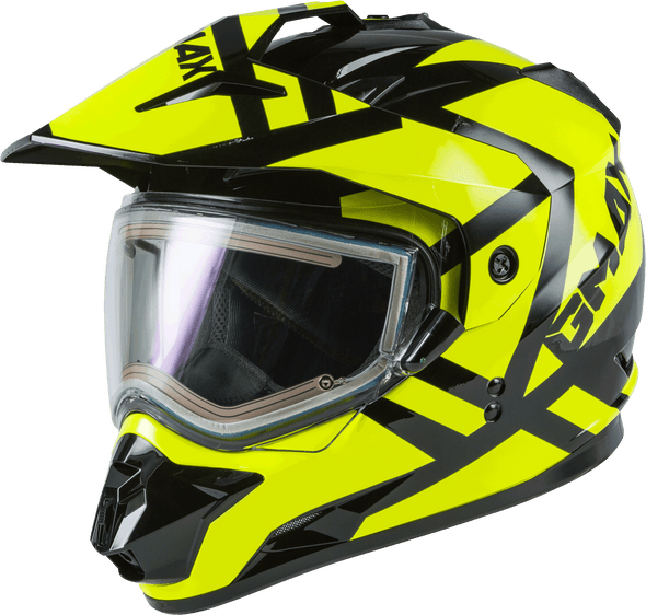 Gmax Gm-11S Trapper Snow Helmet W/Elec Shield Black/Hi-Vis 2X G4112778