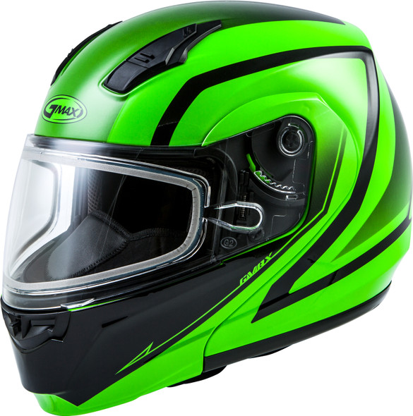 Gmax Md-04S Modular Docket Snow Helmet Neon Green/Black 2X G2042648