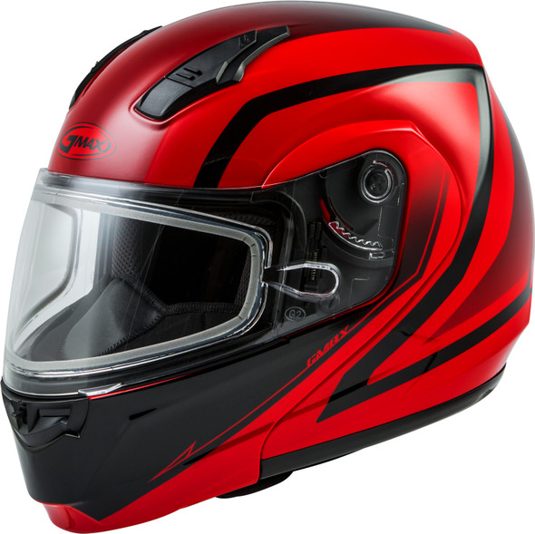 Gmax Md-04S Modular Docket Snow Helmet Red/Black Lg G2042036