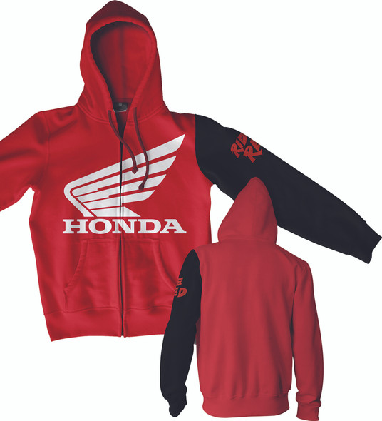 D-Cor Honda Stamp Zip Hoodie Red/Black Lg 80-201-3
