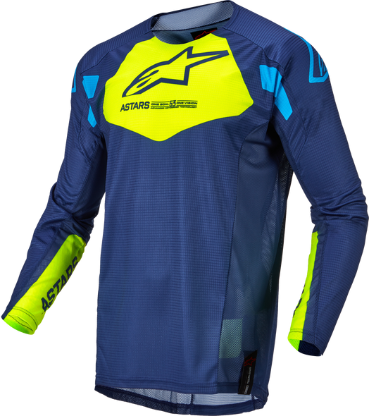 Alpinestars Techstar Factory Jersey Drk Blu/Ylw Fluo/Blu Neo Sm 3761022-7557-S