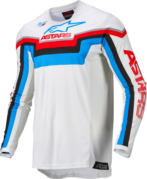 Alpinestars Techstar Quadro Jersey Off Wht/Blu Neo/Brt Red Md 3761122-2073-M