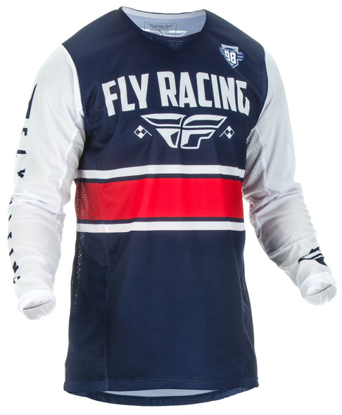 Fly Racing Kinetic Mesh Era Jersey Navy/White/Red Lg 372-321L