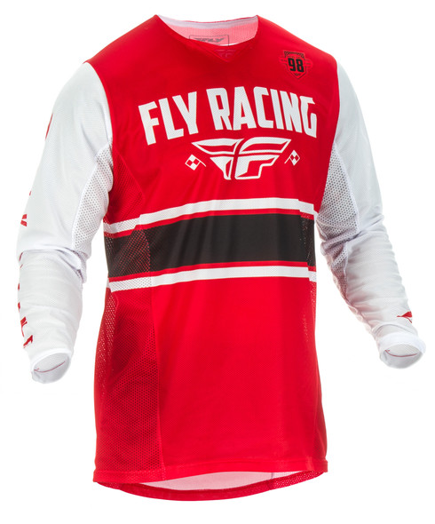 Fly Racing Kinetic Mesh Era Jersey Red/White/Black Lg 372-322L