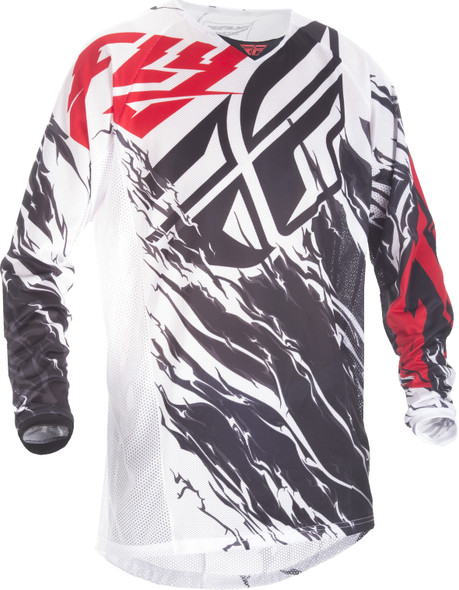 Fly Racing Kinetic Mesh Jersey Black/White/Red 2X 371-3202X