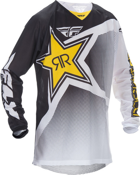 Fly Racing Kinetic Mesh Jersey Rockstar White/Black S 370-329S