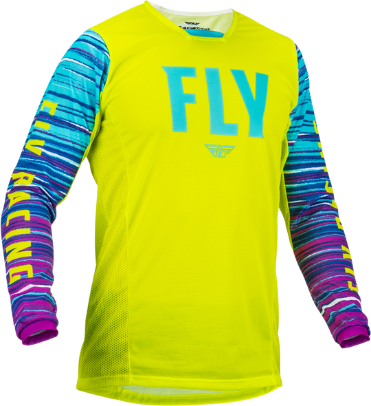 Fly Racing Kinetic Mesh L.E. Jersey Hi-Vis/Blue/Magenta Md 376-312M