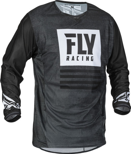 Fly Racing Kinetic Mesh Noiz Jersey Black/White Lg 373-310L