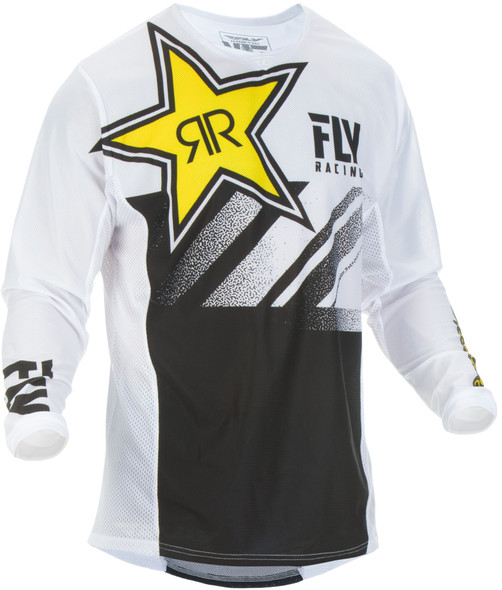 Fly Racing Kinetic Mesh Rockstar Jersey White/Black 2X 372-3242X