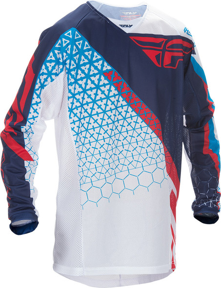 Fly Racing Kinetic Trifecta Mesh Jersey Red/White/Blue L 370-322L