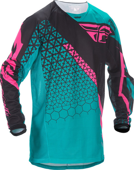 Fly Racing Kinetic Trifecta Mesh Jersey Teal/Pink/Black M 370-325M