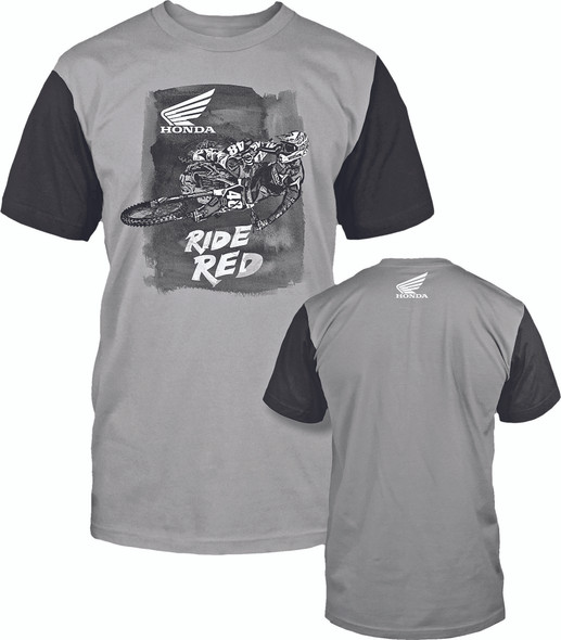 D-Cor Let'S Moto Honda T-Shirt Grey/Black Md 80-109-2