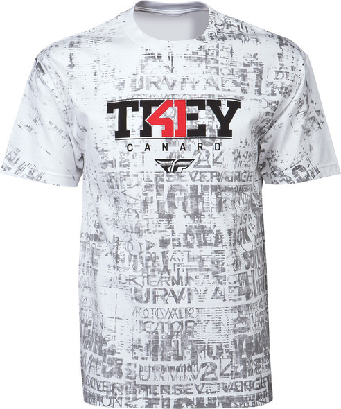 Fly Racing Trey Canard Tee White Ys 352-0564Ys