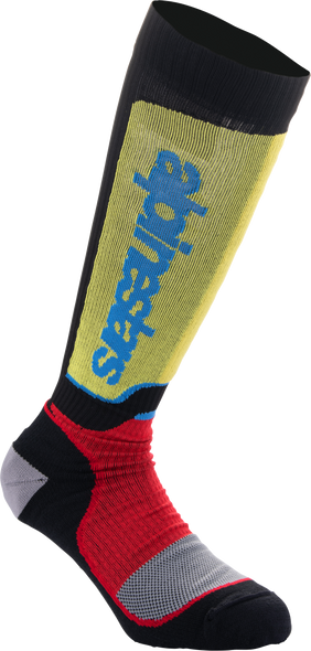 Alpinestars Youth Mx Plus Socks Black/Red/Lt Blue Md/Lg 4742324-1212-M/L