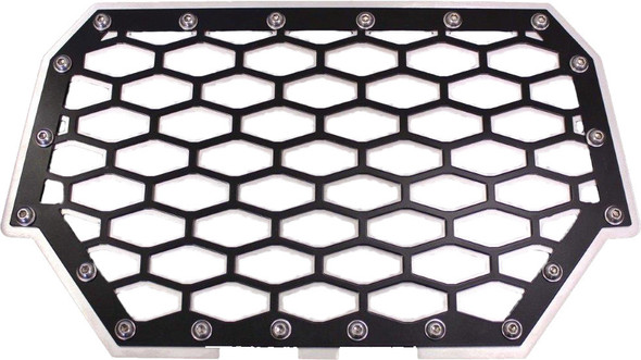 Modquad 2-Panel Front Grill (Black/Silver) Rzr-Fg2-Blk