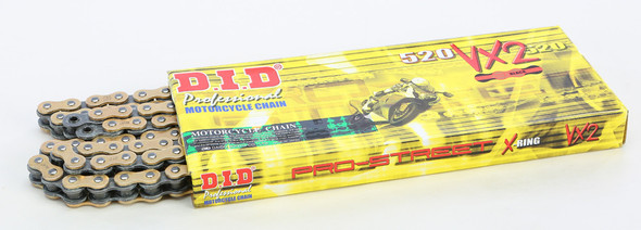 D.I.D Pro-Street 520Vx2-150 Vx-Ring Chain Gold/Black 520Vx2G150Fb