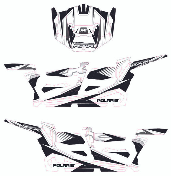 D-Cor Pol Rzr Complete Graphic Kit White/Black/Silver 20-60-110