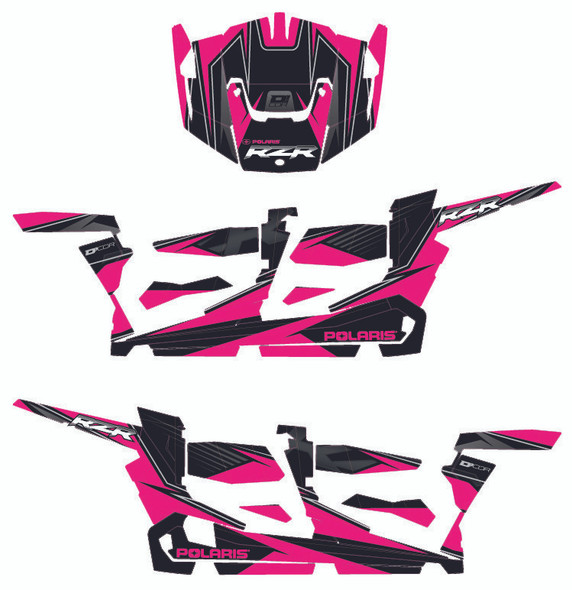 D-Cor Pol Rzr4 Complete Graphic Kit Pink/Black 20-60-113