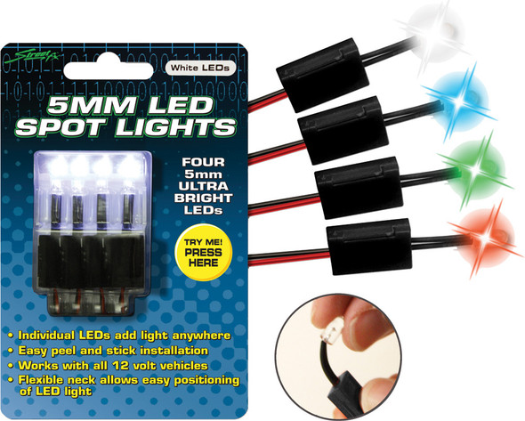 Streetfx 5Mm Led Spot Lights White 4/Pk 1044399