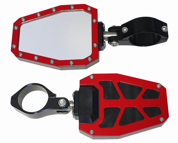 Modquad Side Mirror Red Bezel Pr Side-1.75-Brd