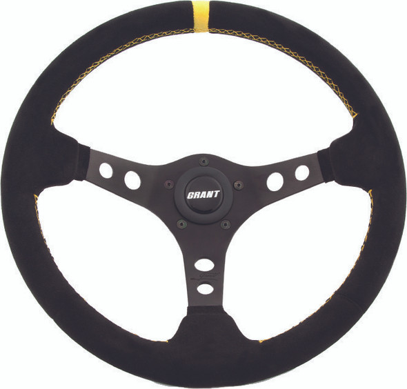 Grant Suede Series Steering Wheel Black/Yellow 697