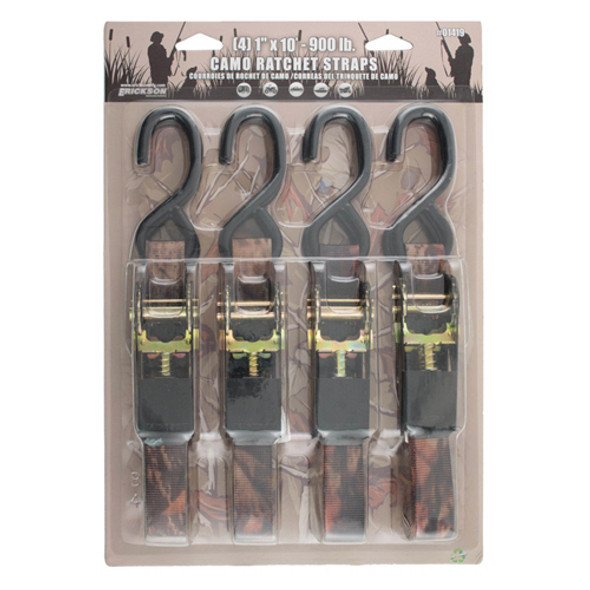 Erickson 4 Pack Camo Ratchet Straps 1419