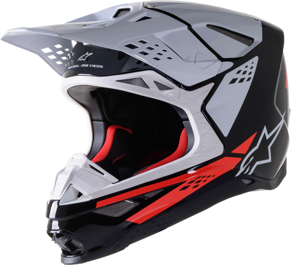 Alpinestars S.Tech S-M8 Factory Helmet Black/White/Red Fluo Glossy Sm 8302922-1233-S