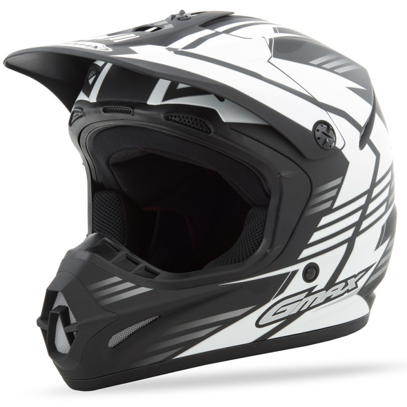Gmax Gm-46.2Y Race Helmet Matte Black/White Yl G3466432 Tc-15F