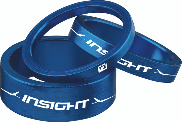 Insight Alloy Headset Spacers Blue 1" 3Mm/5Mm/10Mm Insp001Blbl