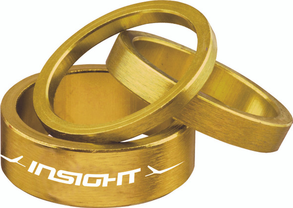 Insight Alloy Headset Spacers Gold 1-1/8" 3Mm/5Mm/10Mm Insp118Gdgd