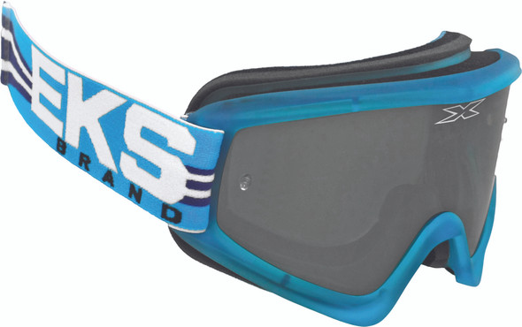 EKS Brand Flat Out Mirror Goggle Cyan Blue/White/Silver 067-10370