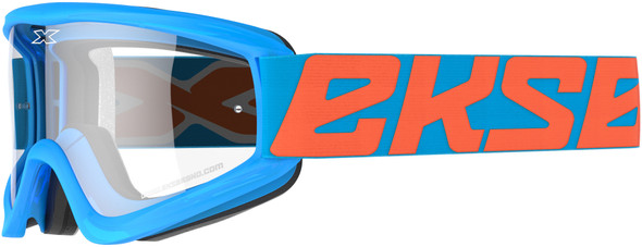 EKS Brand Flat-Out Clear Goggle Cyan Blue 067-10465