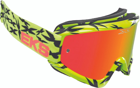 EKS Brand Scatter-X Goggle Flo Ylw/Blk W/Red Mirror Lens 067-10615