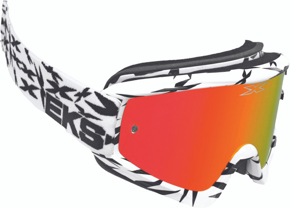EKS Brand Scatter-X Goggle White/Black W/Red Mirror Lens 067-10620