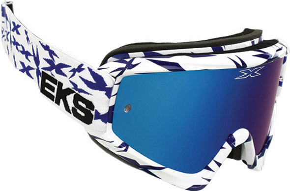 EKS Brand Scatter-X Goggle White/Blue W/Red Mirror Lens 067-10645