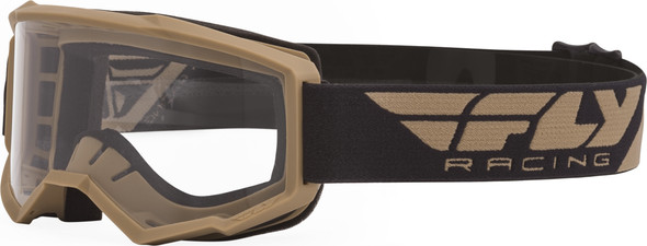 Fly Racing Focus Goggle Khaki W/Clear Lens Fla-051