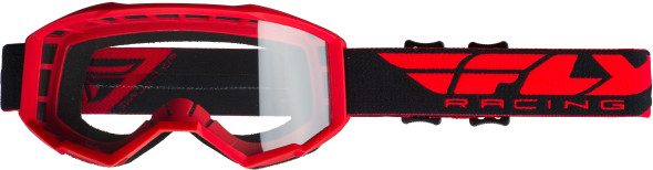 Fly Racing Youth Focus Goggle Red W/Clear Lens Flc-008