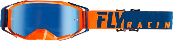 Fly Racing Zone Pro Goggle Orange/Blue W/Blue Mirror Lens W/Post Fla-021