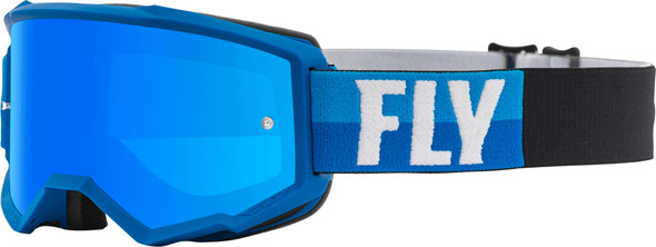 Fly Racing Zone Youth Goggle Blue/Black W/Sky Blue Mir/Smk Lens W/Post Flc-039