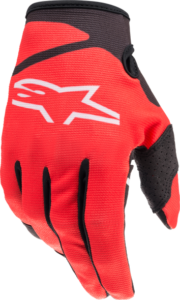 Alpinestars Youth Radar Gloves Bright Red/Black Md 3541822-3031-M