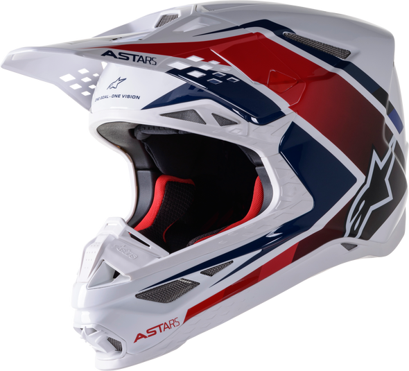 Alpinestars S.Tech S-M10 Carbon Meta2 Helmet Wht/Red/Blue Glossy Lg 8300422-2378-L