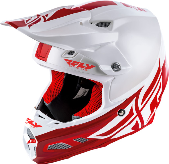 Fly Racing F2 Carbon Shield Helmet White/Red Xl 73-4242-8